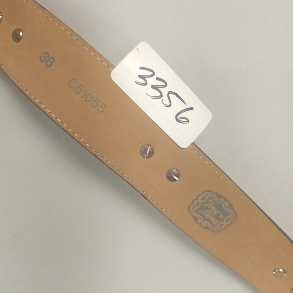 Tony Lama Western Concho Belt Size 36 Brown Suede Studded Faux Turquoise Silver - Picture 7 of 8